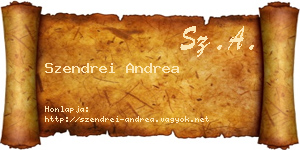 Szendrei Andrea névjegykártya